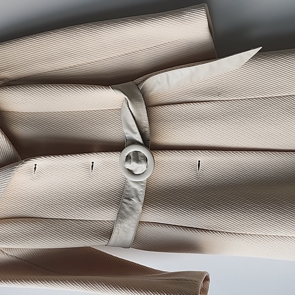 Mackage Wool Blend Real Leather Trim Stunning Trench Style Belted Coat - Picture 13 of 14